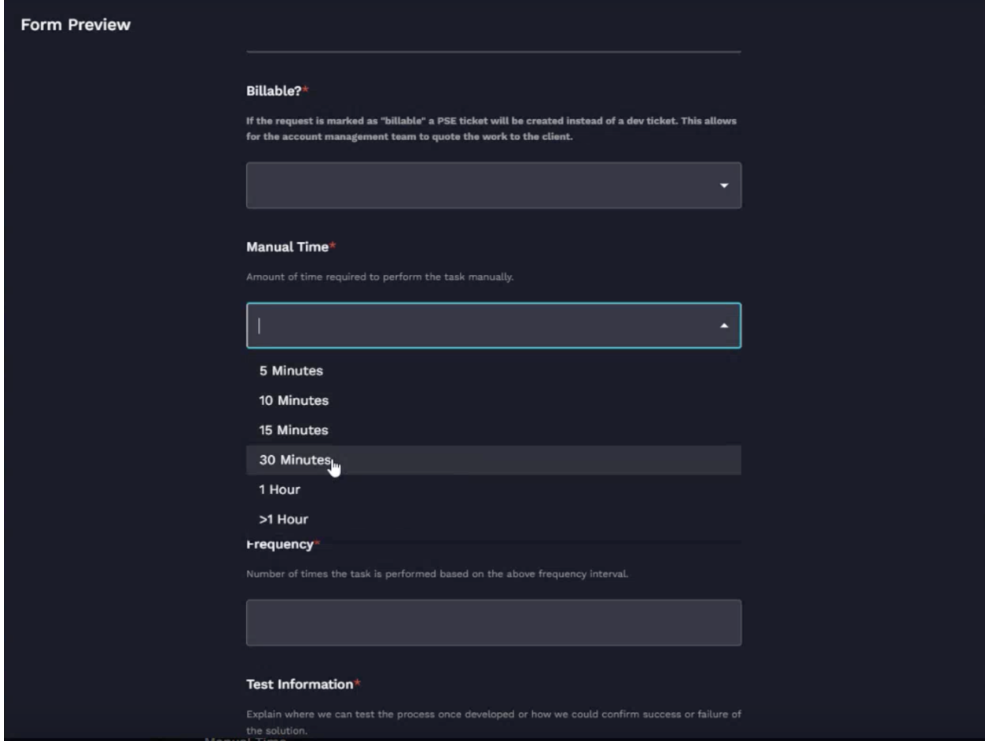 MSP automation form example